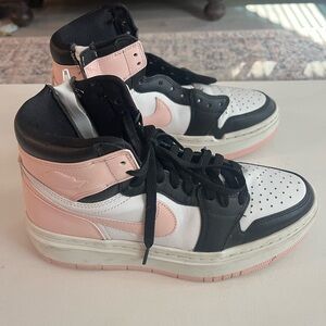 Women's Black and Pink High-Top Sneakers